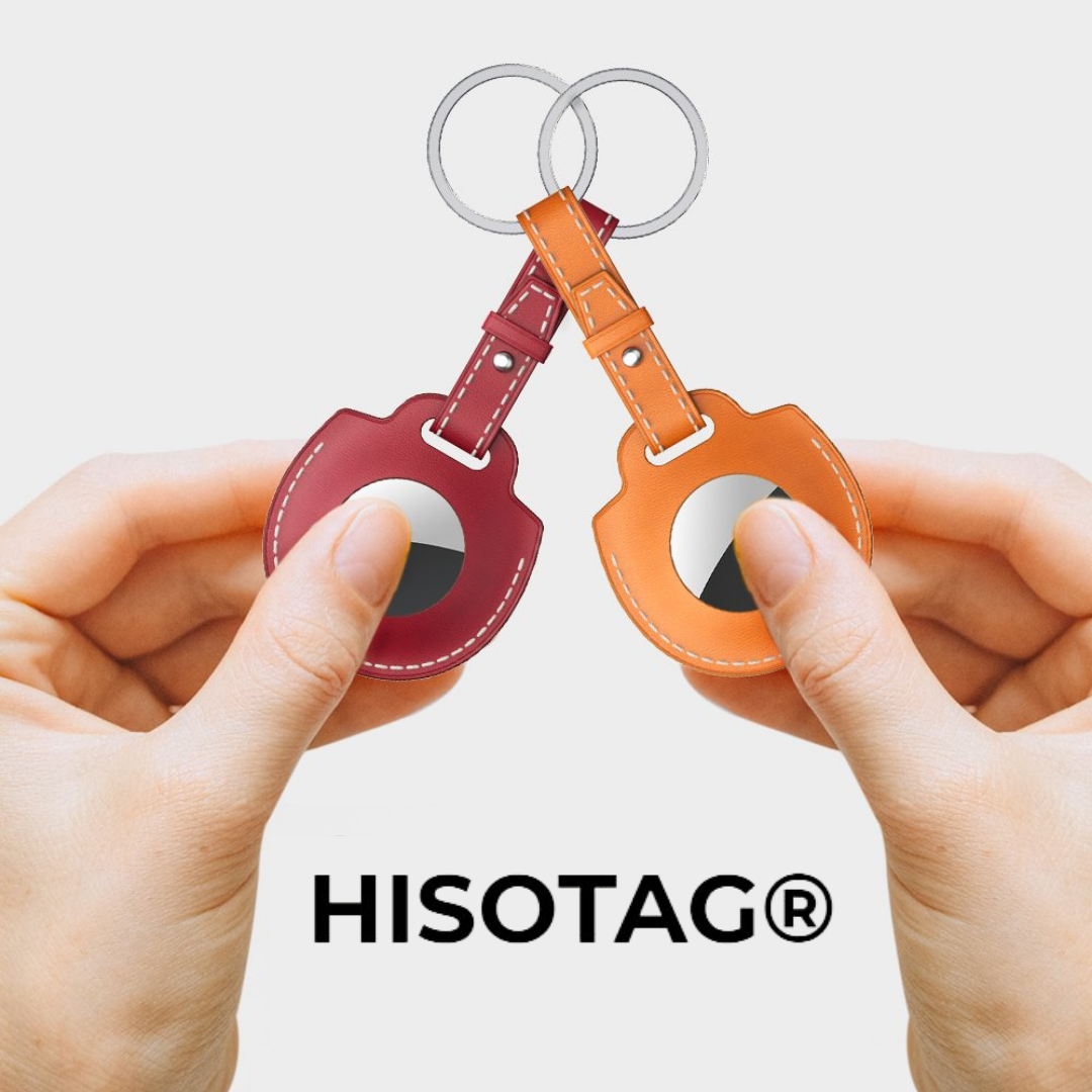 airtag red and orange leather case