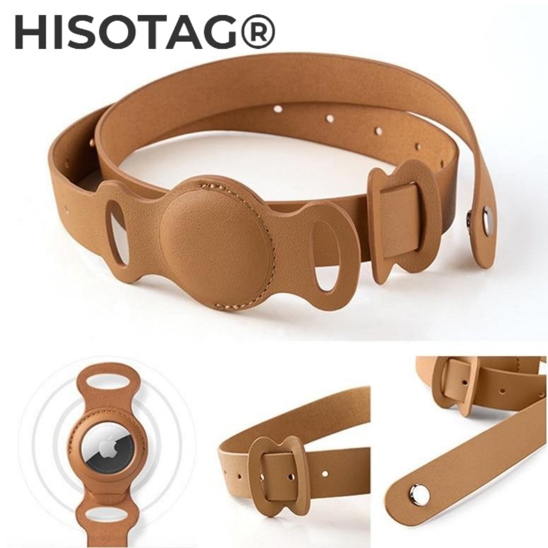 dog collar airtag leather