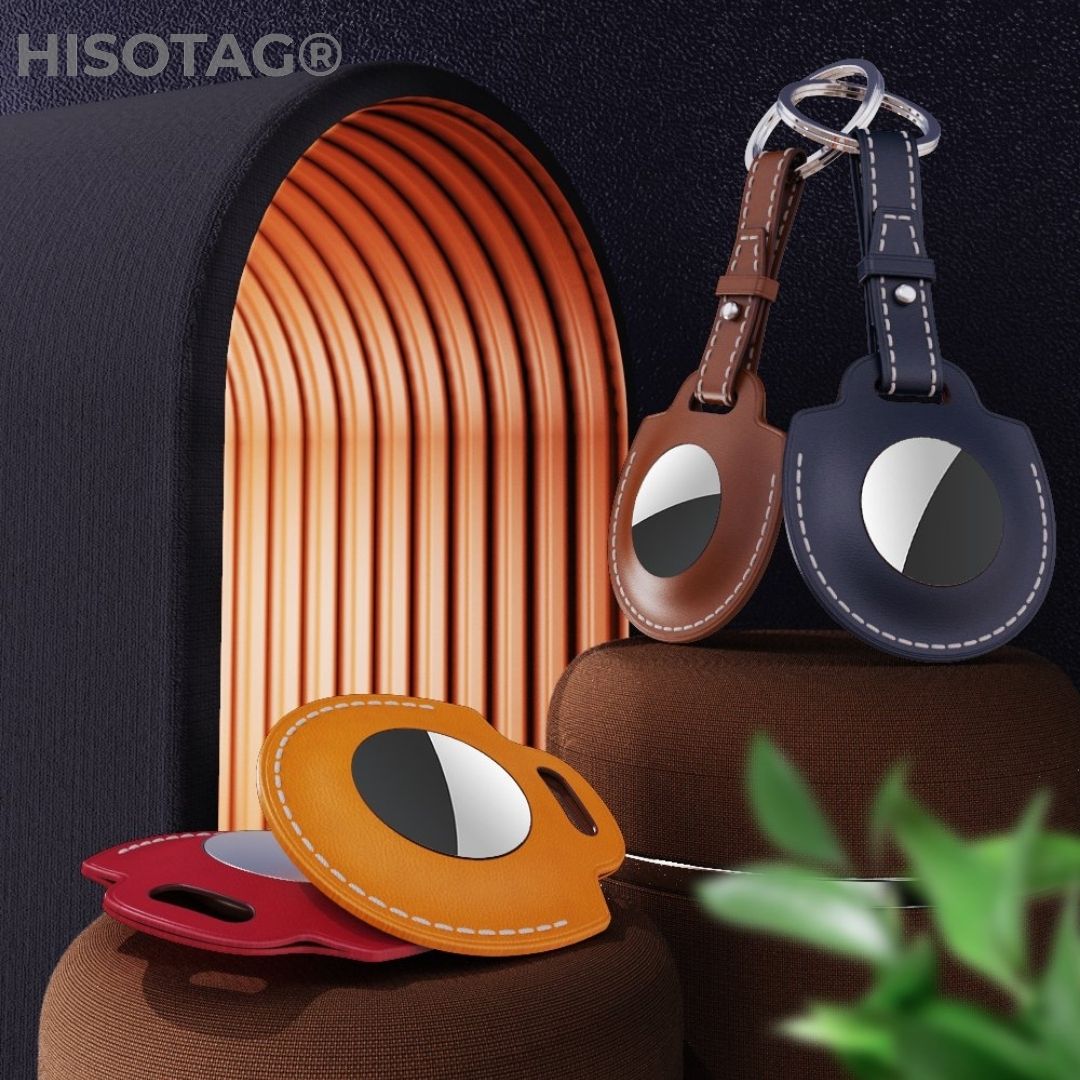airtag brown leather case hisotag